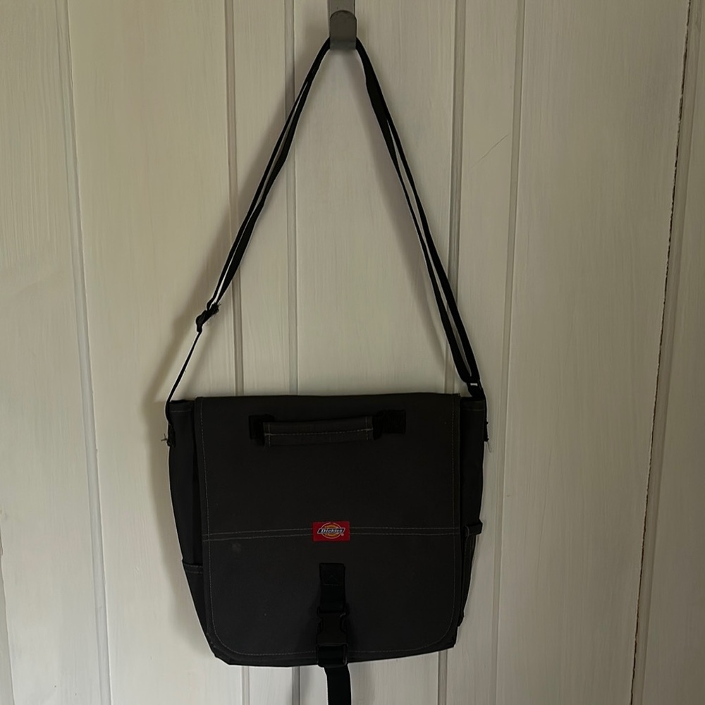 Dickies Gray and Black Messenger Bag Durable Practical Design